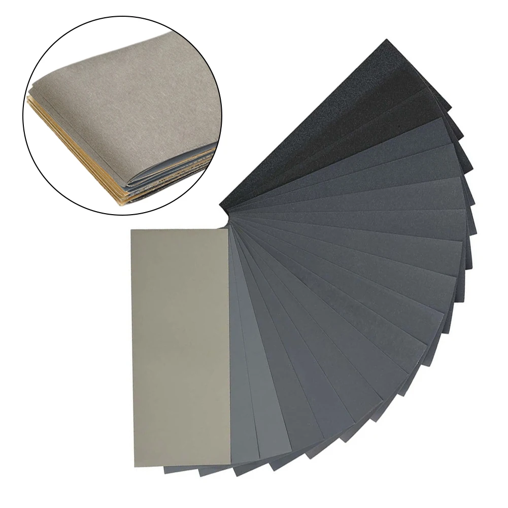 

15/45Pcs Sheets Assorted Grit Sandpaper Set 9x3.6inch For Wood Metal And Auto Polishing Grits From 120 To 7000