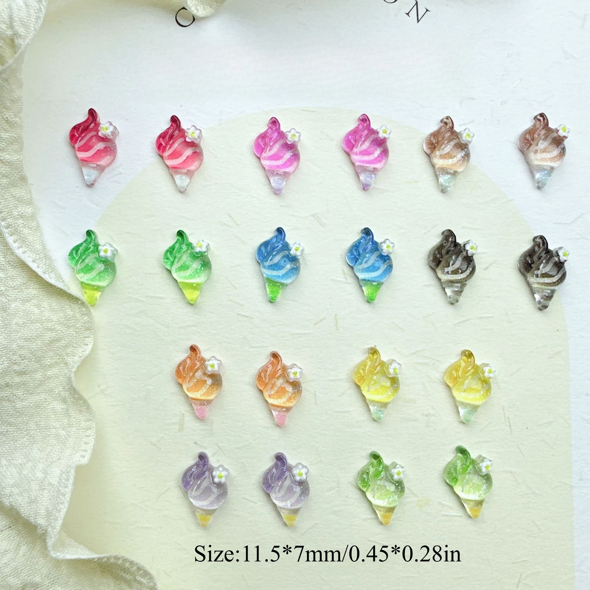 30/50/100P, 7*11mm, Cute Cartoon, Ocean Series, Luminous, Imitation Conch, Conch Shape, Nail Accessories, Wear Nail Accessories