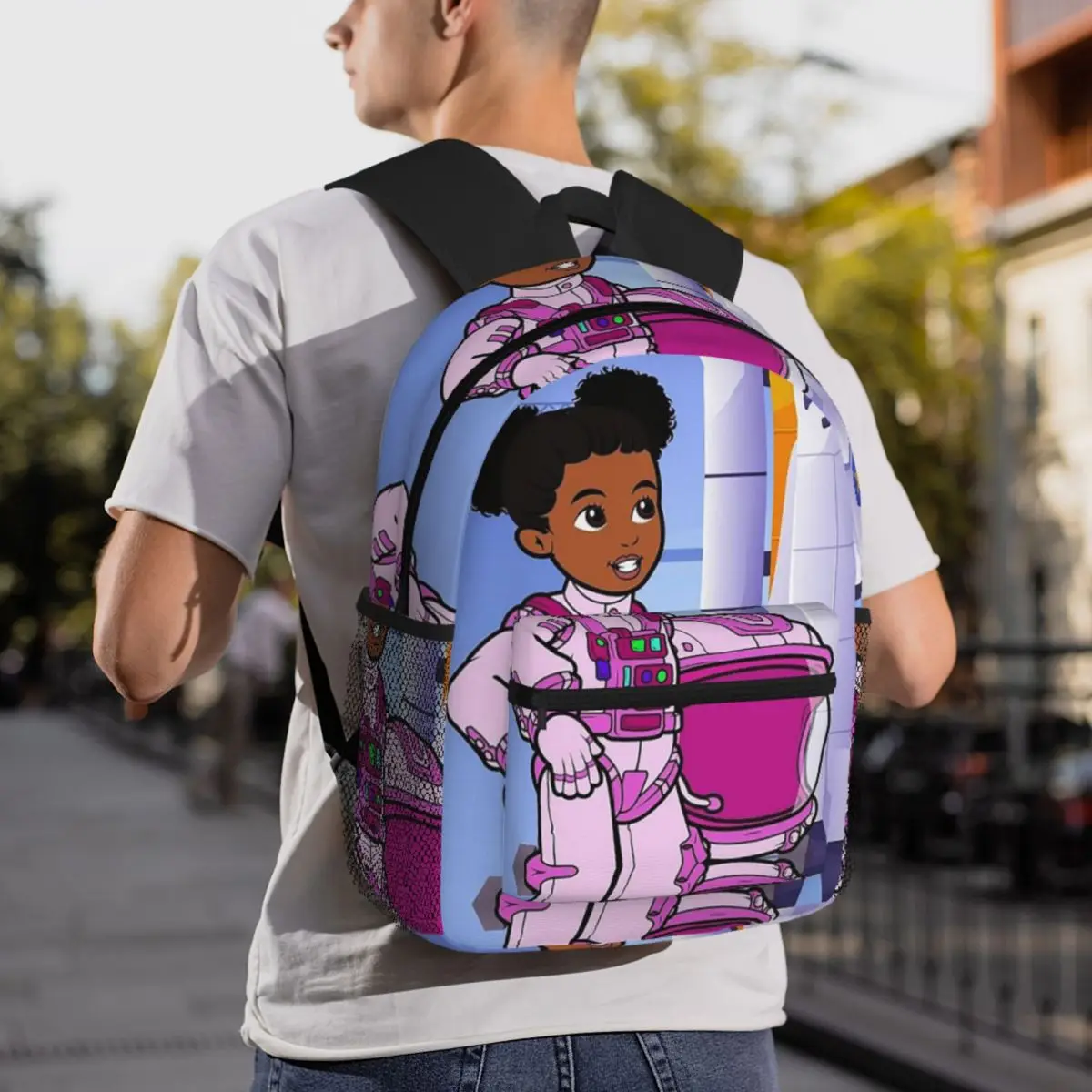 Funny Gracies มุมนักเรียนนักเรียนกระเป๋าเป้สะพายหลังโรงเรียนกระเป๋าเดินป่า Daypack สําหรับผู้ชายผู้หญิงแฟชั่น Bookbag ไหล่กระเป๋า