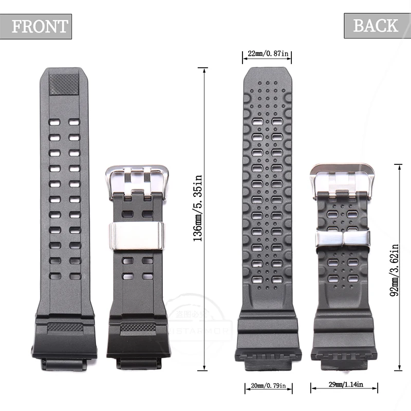 Watchband Accessories Resin Rubber Strap Suitable for Casio GW9300 GW-9400 Mens Sports waterproof Wristband Steel Ring Bracelet