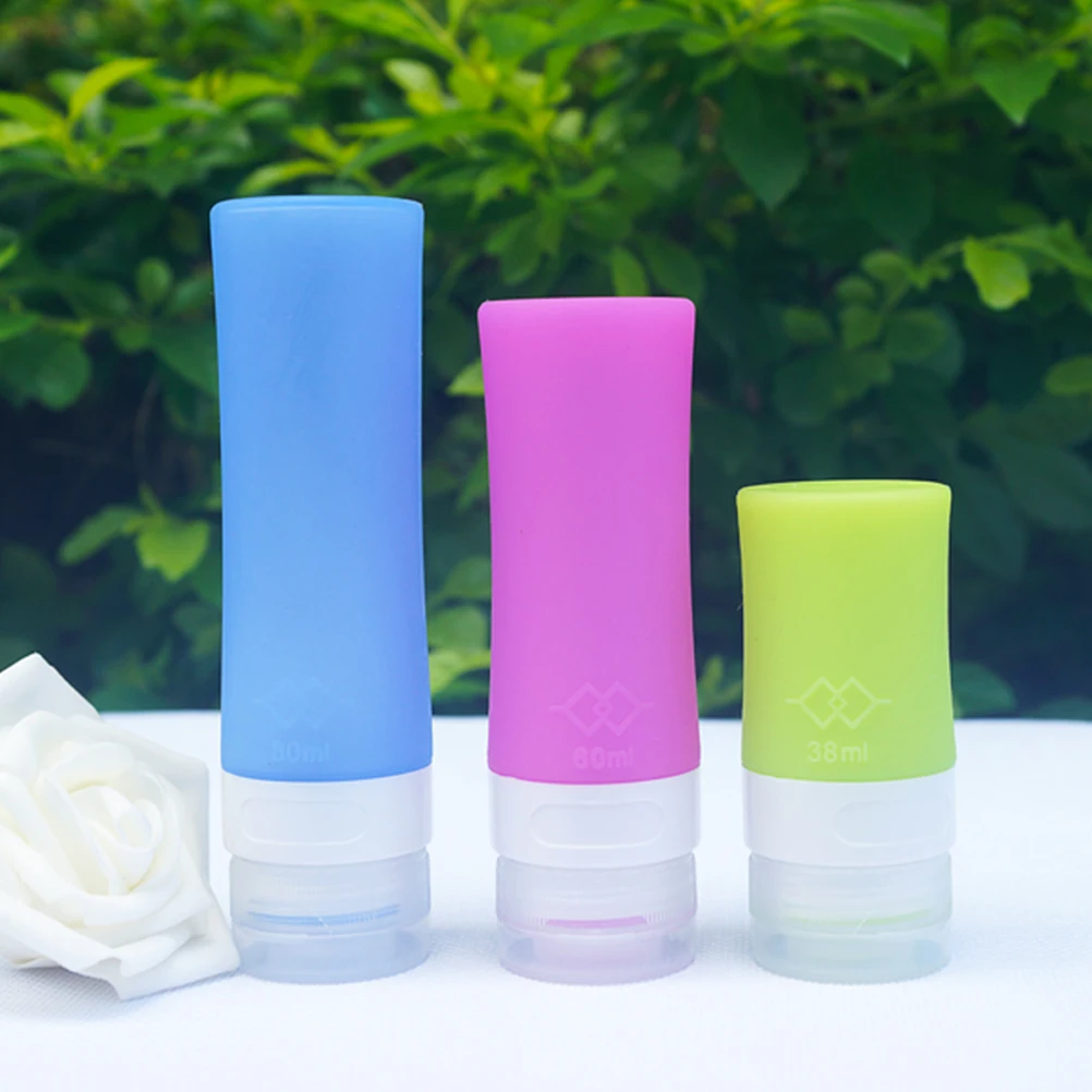

Silicone Travel Bottles Toiletries Liquid Containers Reusable Body Lotion Essential Oil Soap Dispenser Eco-Friendly