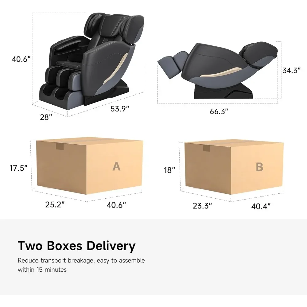 كرسي تدليك 2025 لكامل الجسم، كرسي بدون جاذبية مع 6 أوضاع تلقائية، تدليك القدم، التدفئة، بلوتوث #2