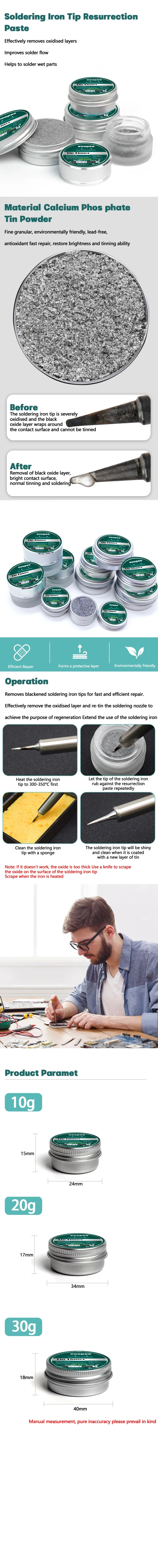 6/30g Lötkolben Spitze Auffrischung Paste Oxid Lötkolben Spitze Aktualisieren Spitze Tinner Aktivator Antihaft Zinn lot Creme Sauber – Detail 1