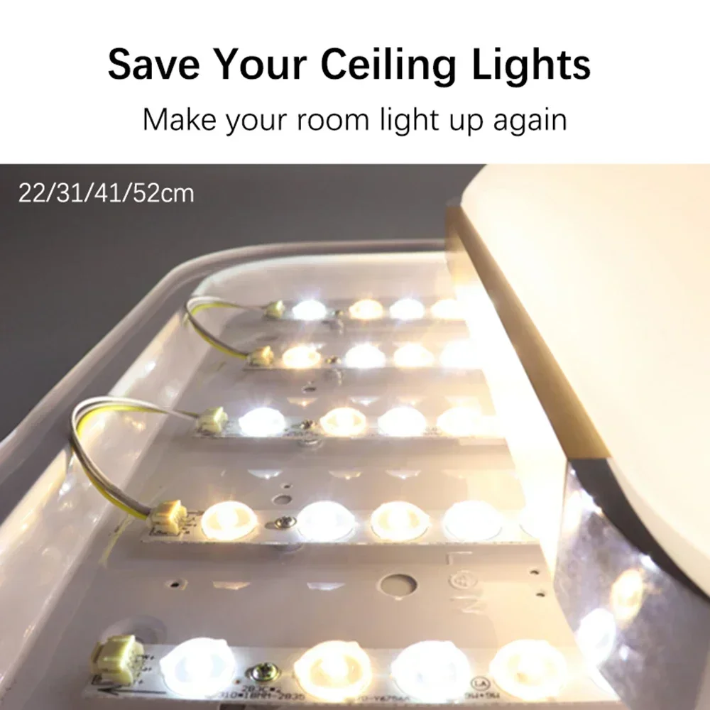 

220 В сменный светодиодный потолочный светильник, модуль светодиодной панели, плата лампы 22/31/41/52 см, полоса света для лампы для гостиной