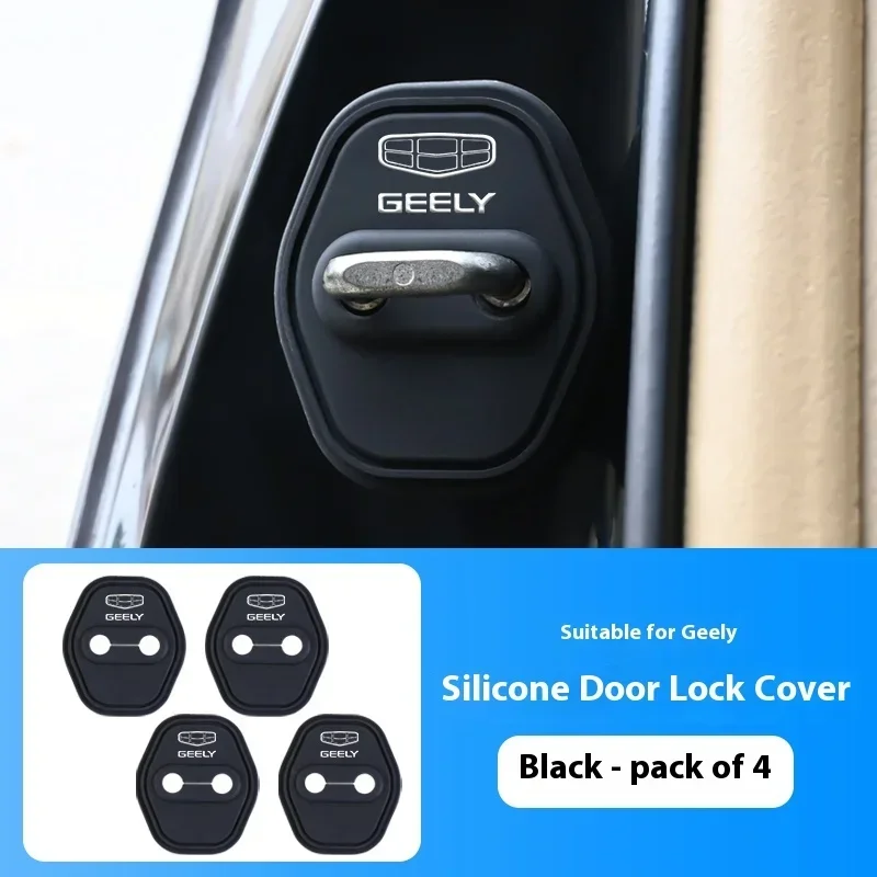 Car Door Latch Guard Auto Door Lock Buffer Door Lock Anti-rust Cover Silicone For Geely Coolray Emgrand EX5 Monjaro Starray EX2