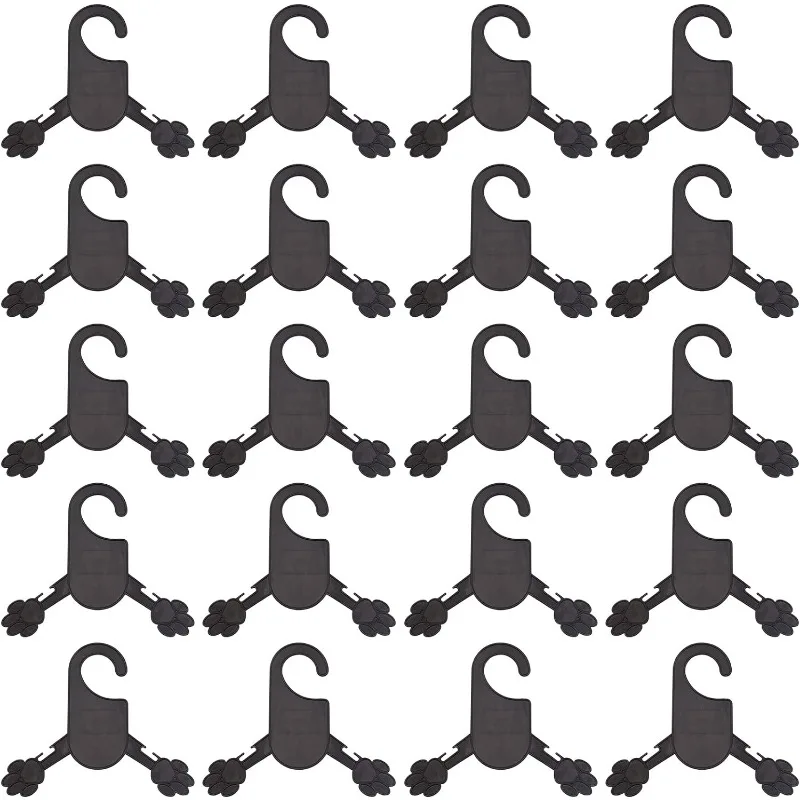 

20 шт. Черные вешалки для одежды для домашних животных 6x7 дюймов, милая форма лапы собаки, пластиковая вешалка для одежды для собак, кошек, домашних животных, маленькое пальто, зоомагазин