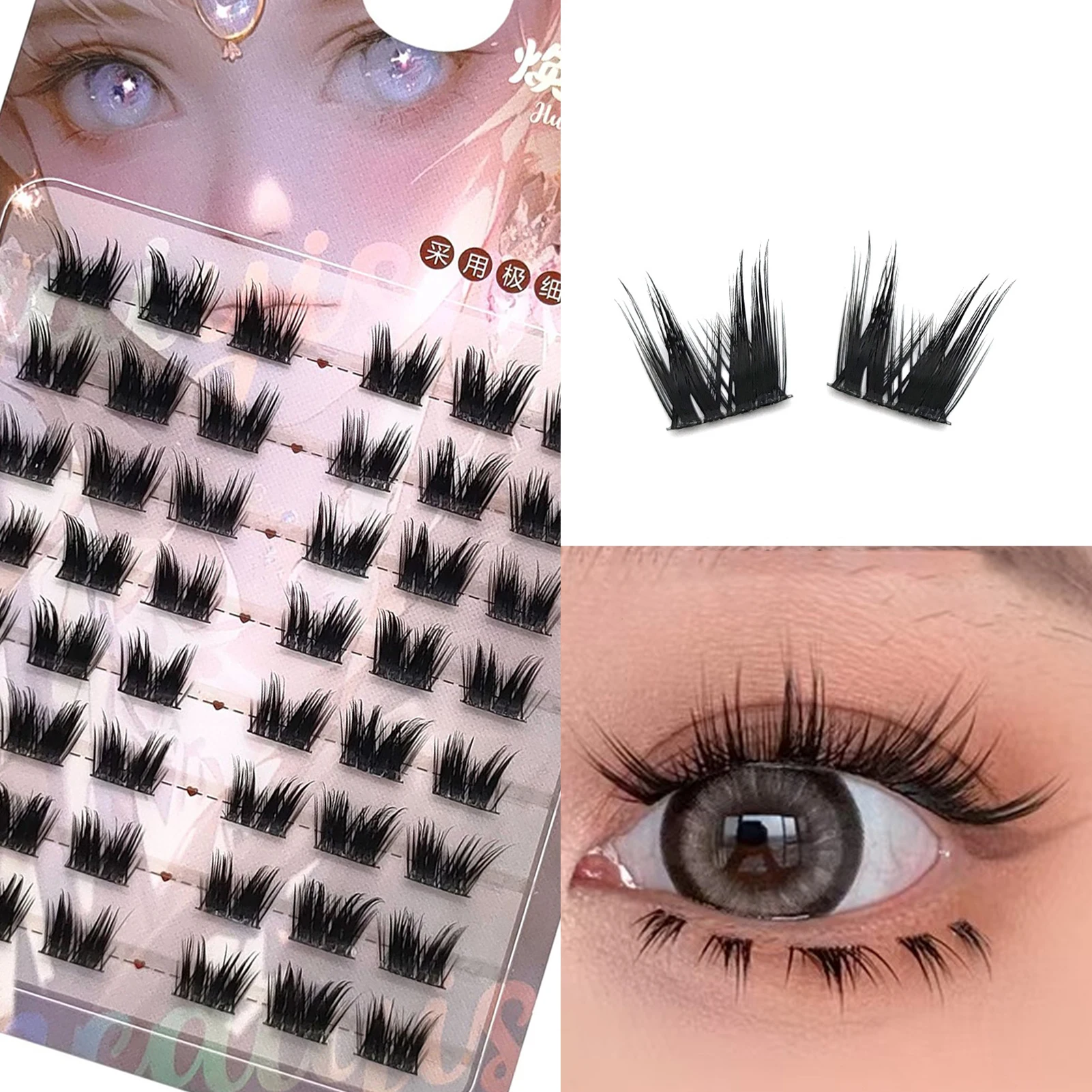 C Curl Wispy Lash Extension Daily 9-13MM Eyelash Clusters for Eye-Lifting Effect DIY Makeup Use