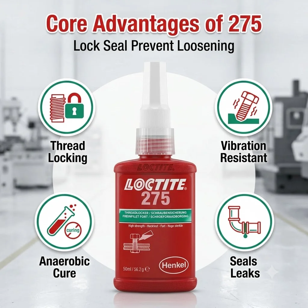 Loctite 275 Original Threadlocker Anaerobic Glue 50ml Screw Fixer Adhesive for Durable Joint Fixing