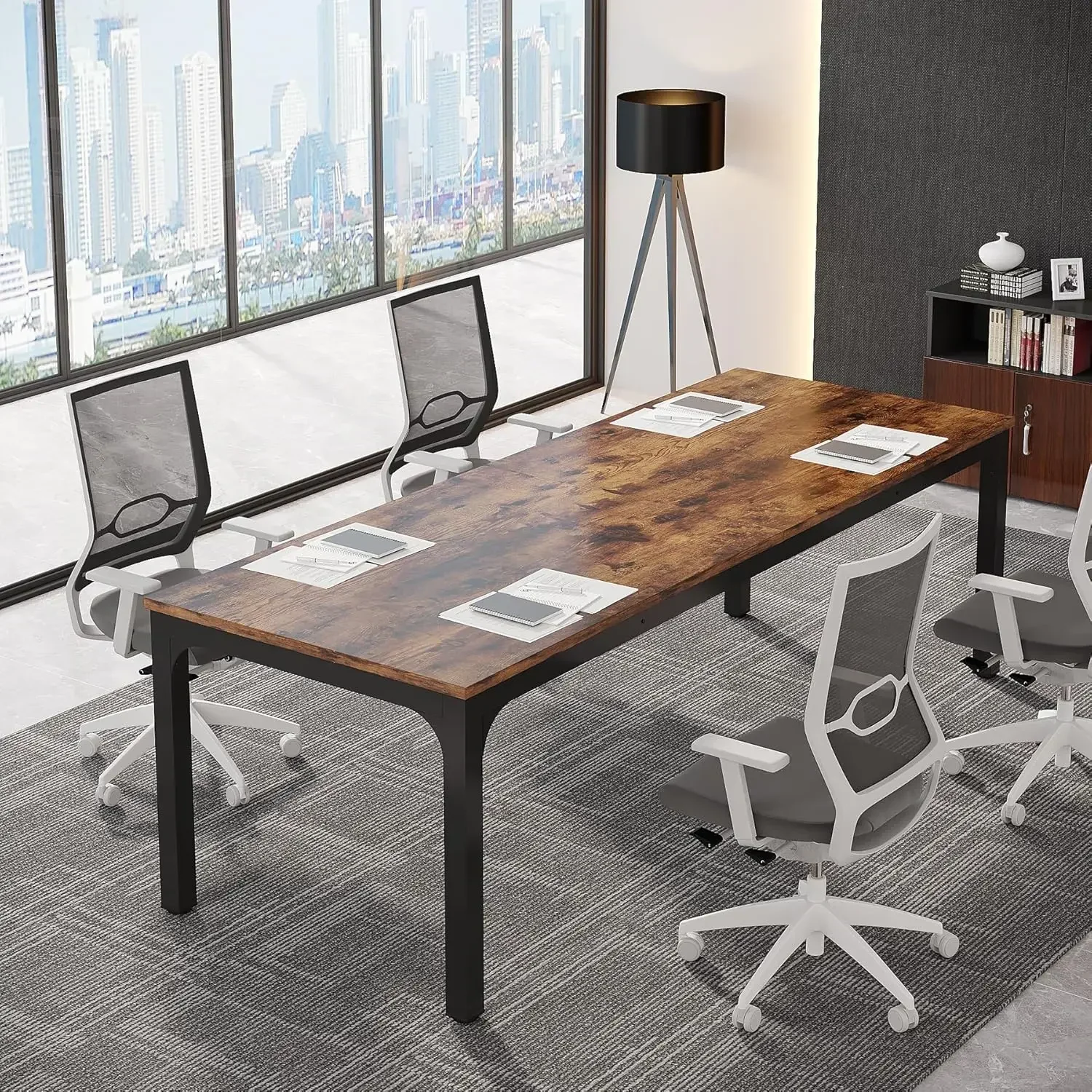 6.5FT Conference Table, 78.7 Inche Rectangle Meeting Seminar Table, Large Business Tables for 6-8 People (Only Table)