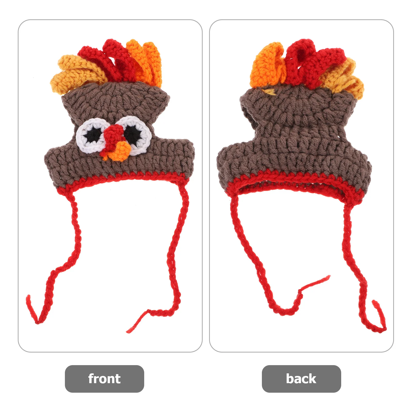 

1pc Funny Turkey Hat For Pet Dogs Cats Knitted Costume Cap Party Photo Prop Comfortable Woolen Pet Hat 30-35Cm