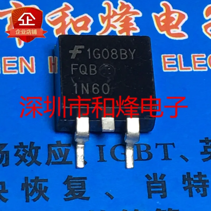 10PCS FQB1N60 TO-263 1.2A 600V em estoque 100% novo e original
