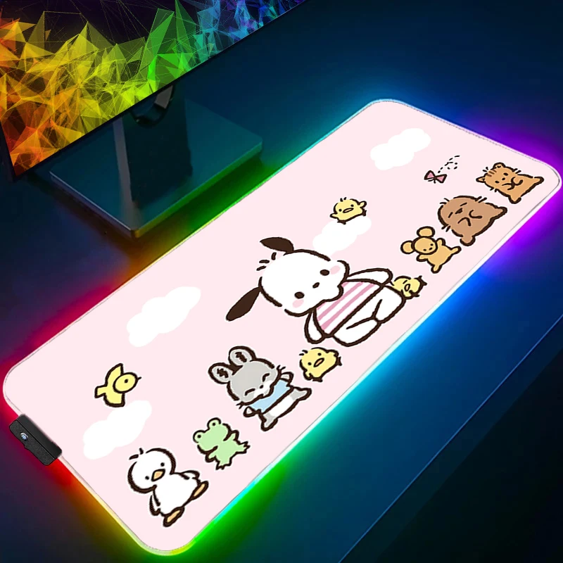 لوحة ماوس آر جي بي ماي ميلودي غير قابلة للانزلاق لعبة مطاطية بإضاءة خلفية للكمبيوتر المحمول ولوحة مفاتيح الكمبيوتر المحمول وسرعة مكتب LED ملحقات الألعاب لوحة ماوس