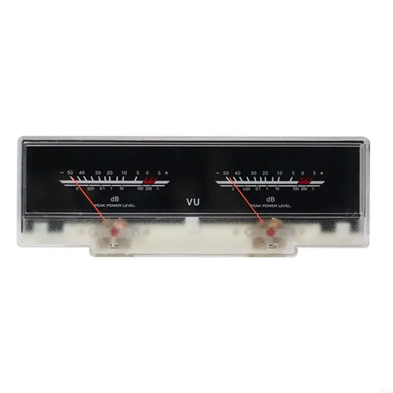 W91B Compacy Analog Dual VU Meter Sound Level Splitter Switcher Box Stainless Steel Adjustable Resistance