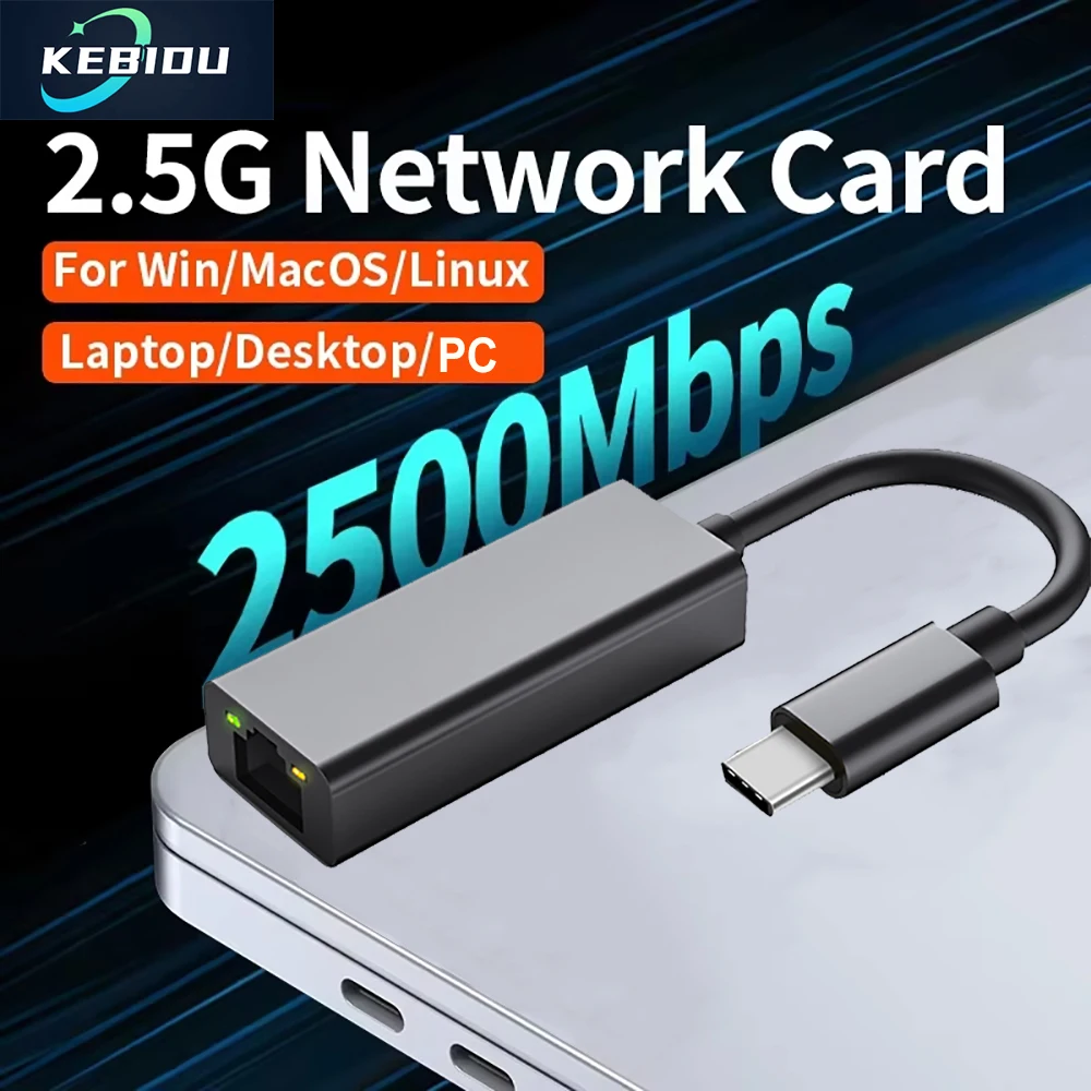 

2500 Мбит/с USB 3.0 Type-C к сетевой карте RJ45 2,5G адаптер Gigabit Ethernet конвертер Lan Hub для ПК ноутбука для Windows 8,1/10/11