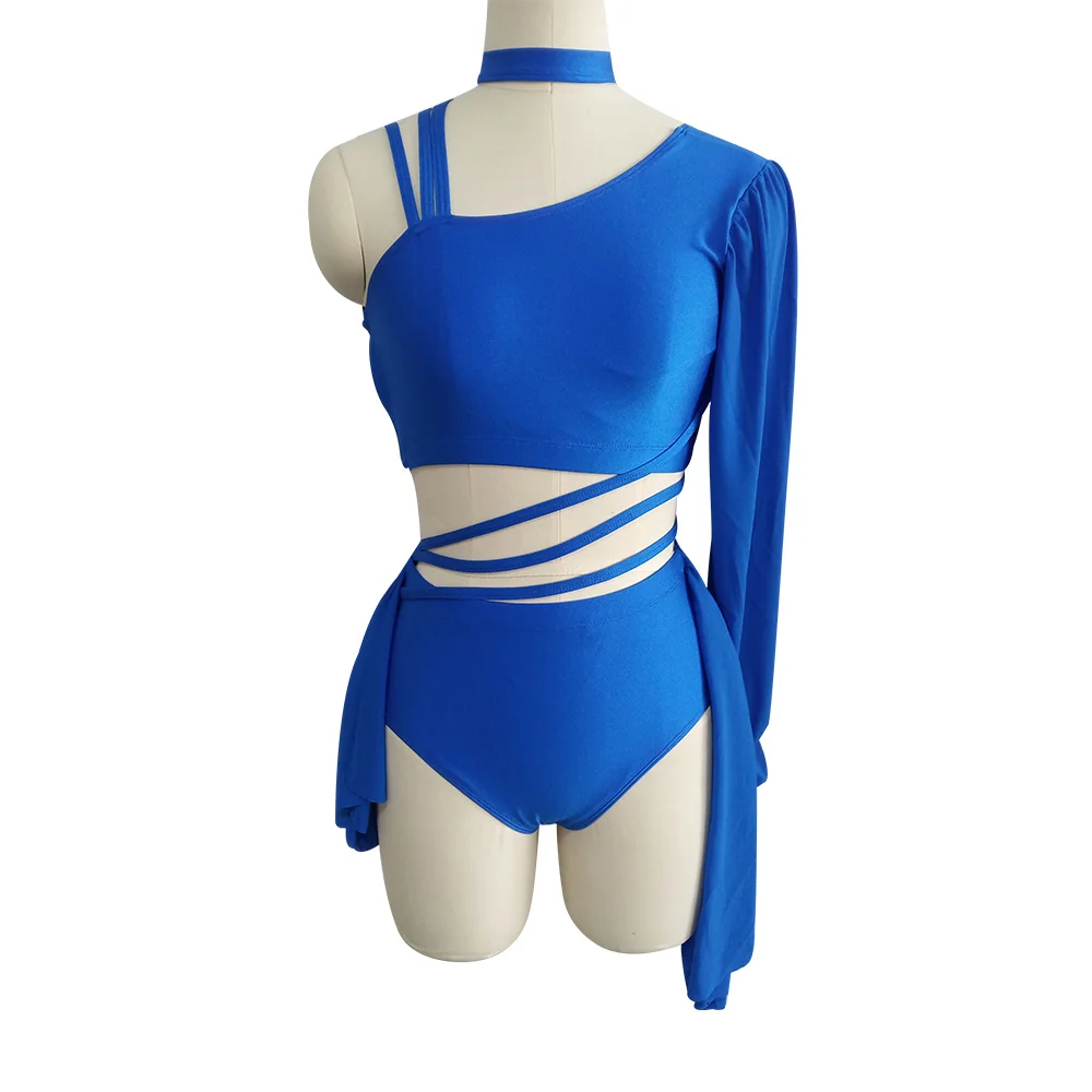 Kinder Mädchen Einzelhandel und Großhandel Nylon/Lycra Mesh moderne Tanz Ballett Body Suit Trainings anzug Tanzschule Gruppe Leistung