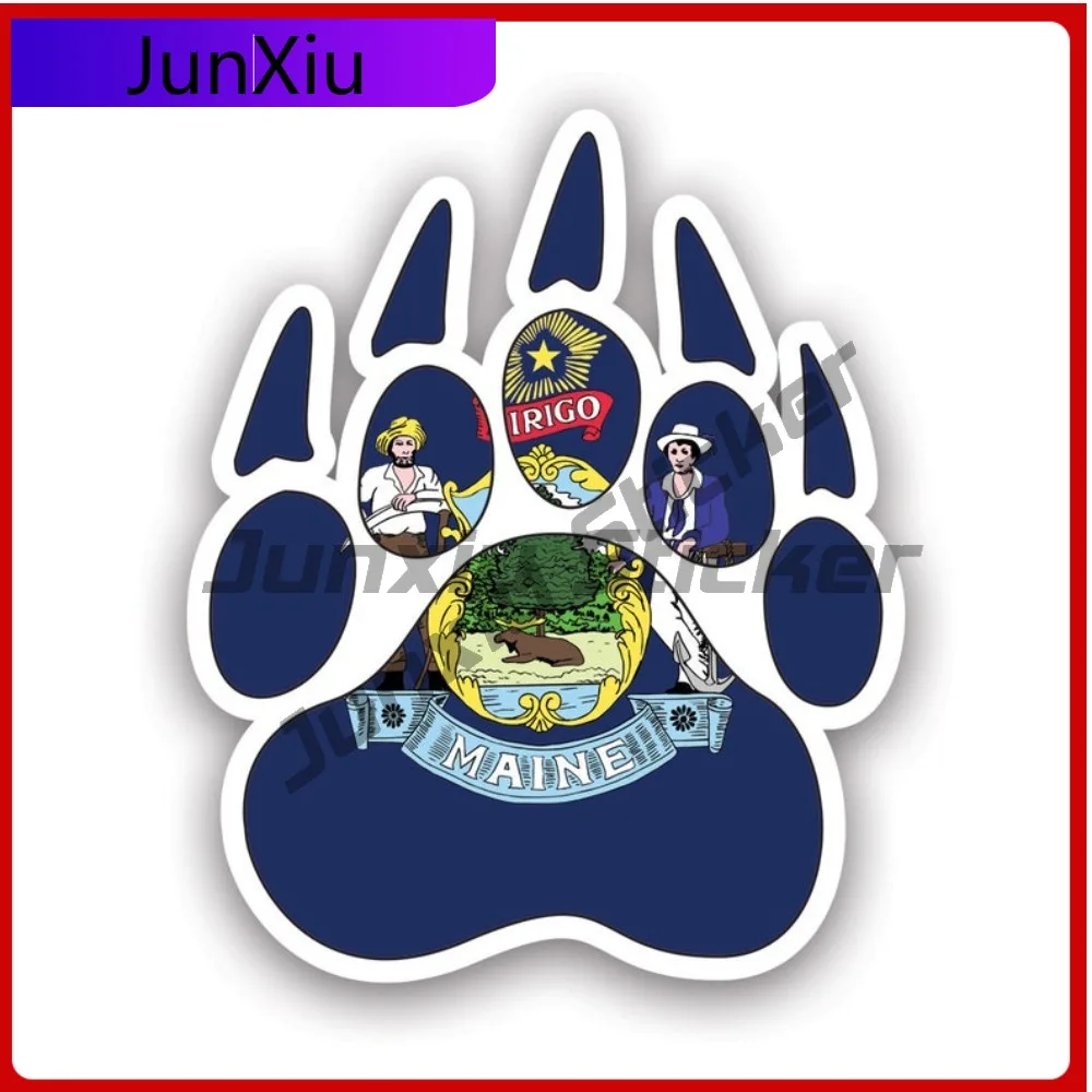 Maine State Bear Print Shaped Sticker Anime Laptop Waterproof Vinyl Decal For Refrigerators High Quality Unique High Quality Fun