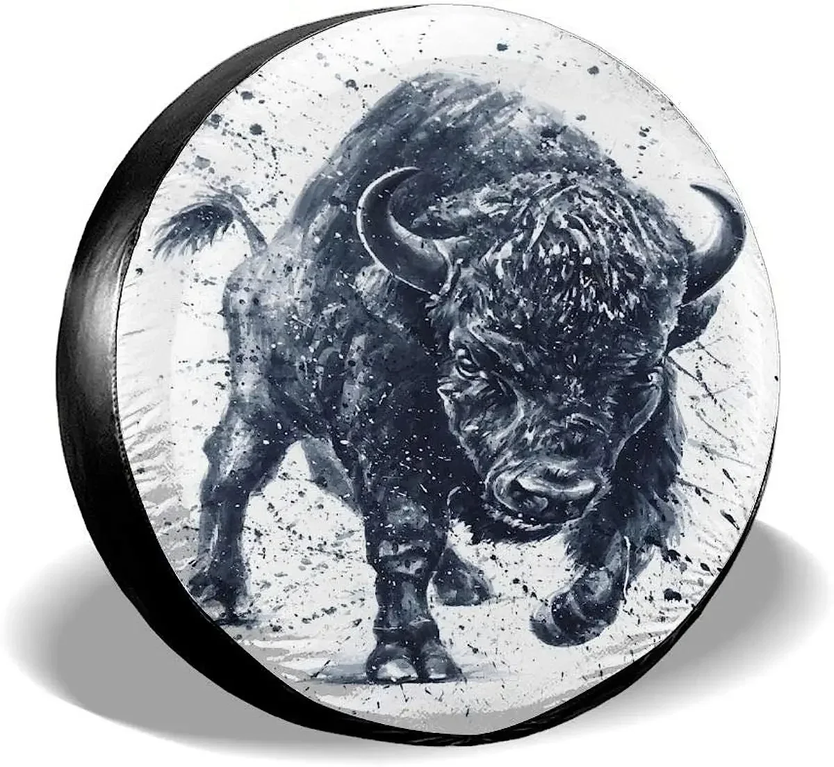 Чехол на запасное колесо Nature Wild Animal Bison Running in The Wind с брызгами в горошек Водонепроницаемые чехлы на колеса для грузовиков Автомобили