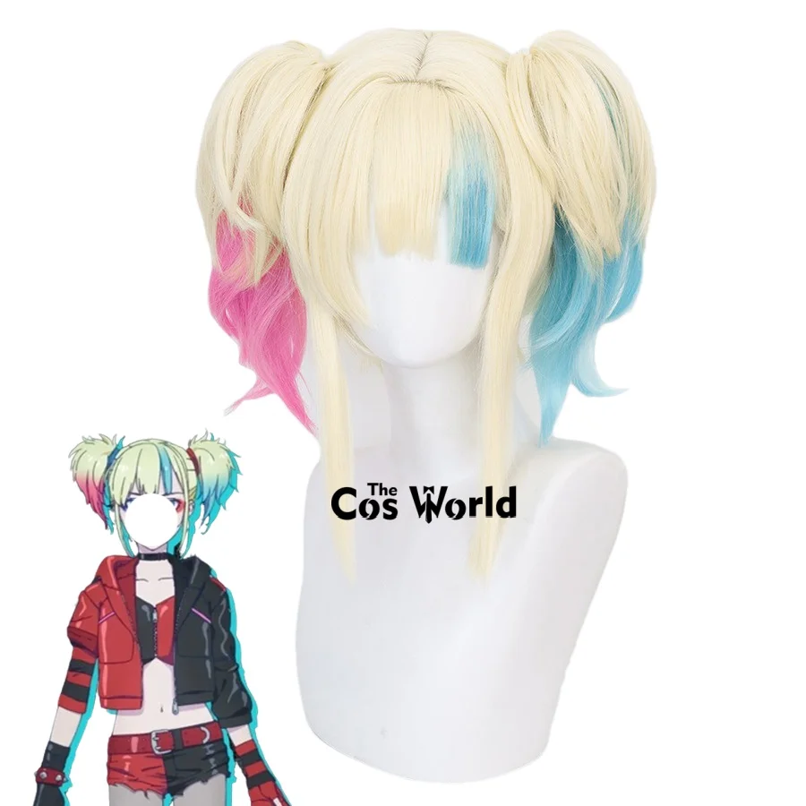 Harley 40 cm moyen Long Halloween Anime Cosplay perruques cheveux synthétiques + bonnet de perruque