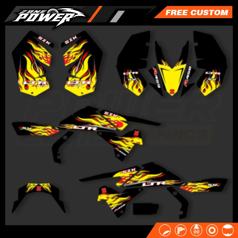 Powerzone Custom Graphics Decals Stickers Kits For SUZUKI LTR450 LTR450R Number Name Color Custom