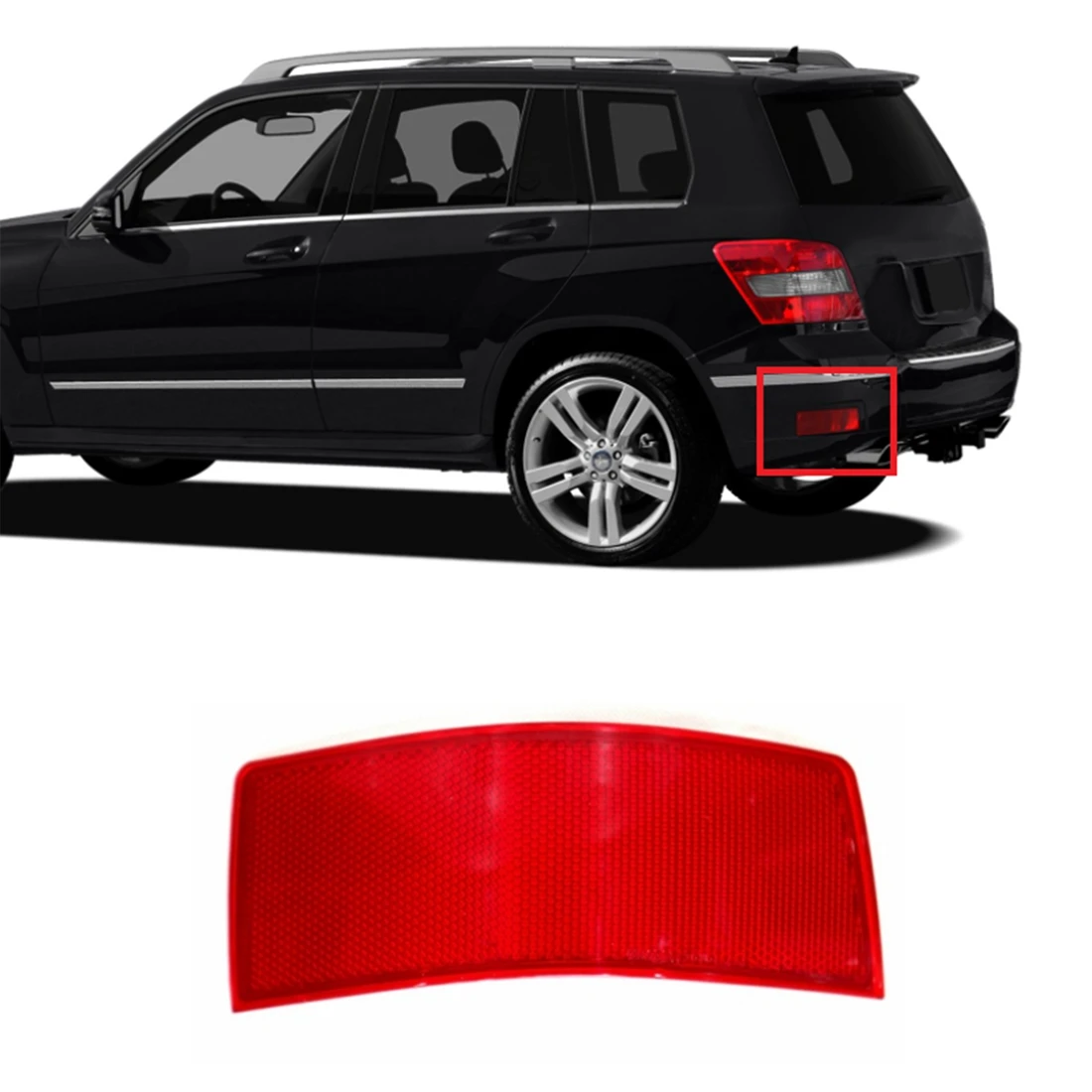 Rear Bumper Reflector Light Trim Warning Lamp For Mercedes-Benz GLK-Class GLK250 GLK300 GLK350, 2048200274