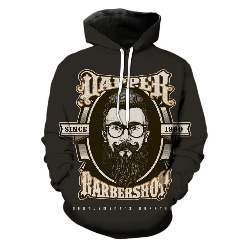 Fashion Barber Graphic T Shirts Funny Barbershop Hoodies For Men Clothes Casual Streetwear Women Pullovers Winter Tracksuit Tops