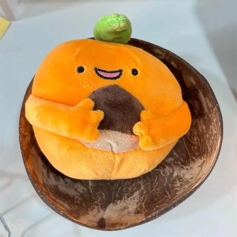 1/2 PCS Cute Cartoon Funny Green Leaf Orange Plush Doll Stuffed Toy Keychain Bag Pendant Creative Backpack Hanging Ornament Gift