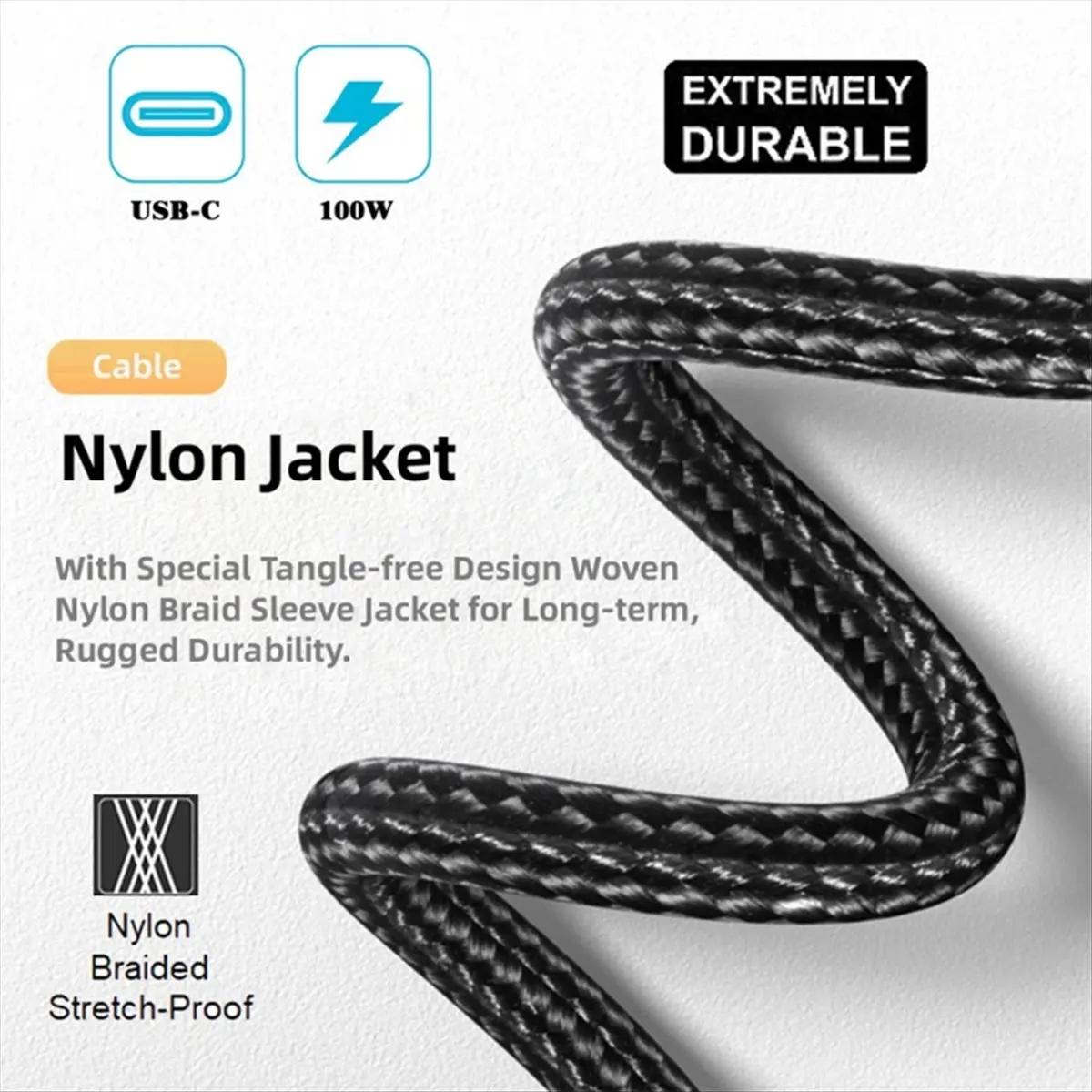 Winter Essential 5A Extension Cable Type C Male to USB C Female PD100W Fast Charging Cable Extender 90 Degree U Shape USB C Exte