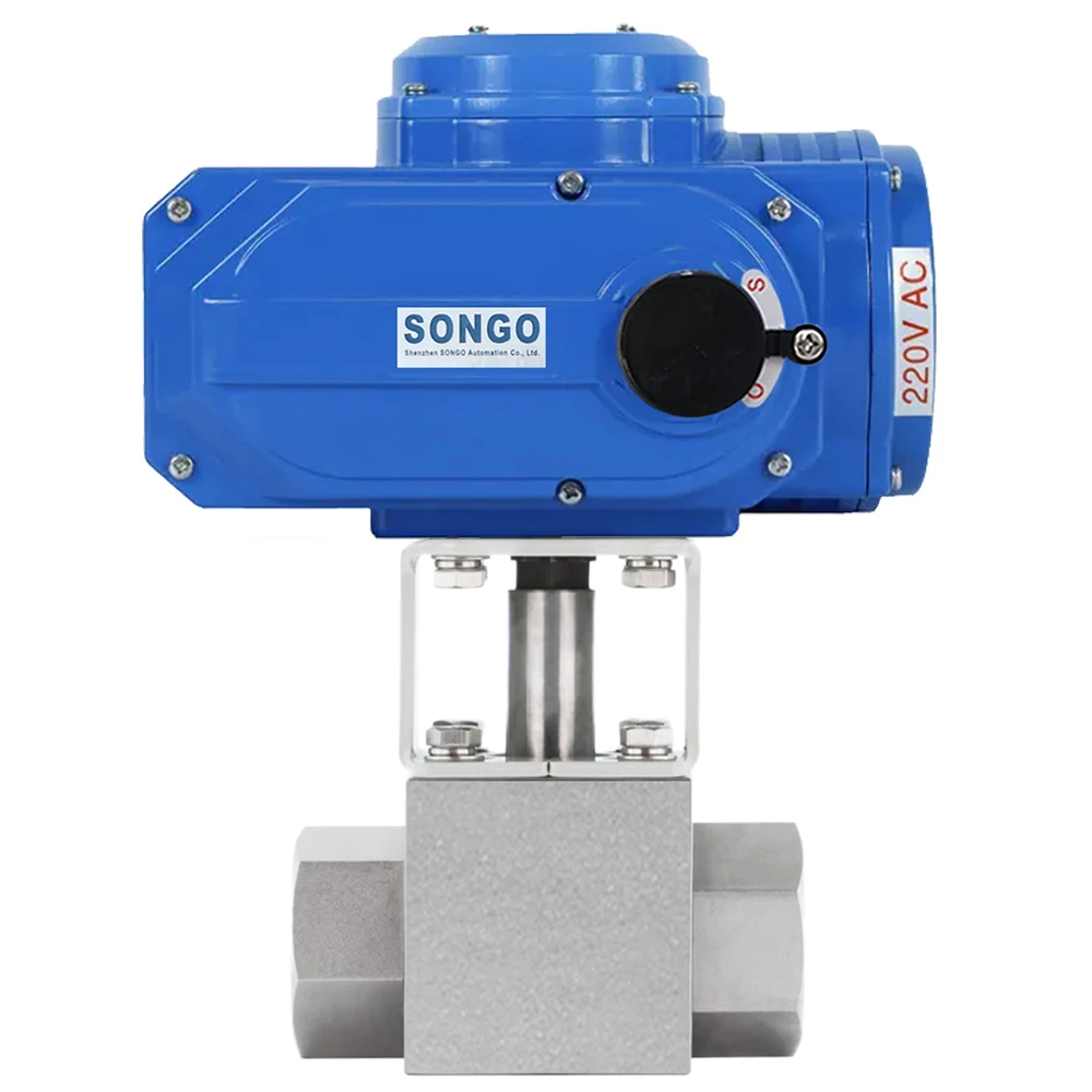 

40 МПа DN40 12 В 24 В постоянного тока, электрический привод из кованой нержавеющей стали 316, 5000 фунтов на квадратный дюйм, 2-ходовой моторизованный электронный шаровой клапан высокого давления