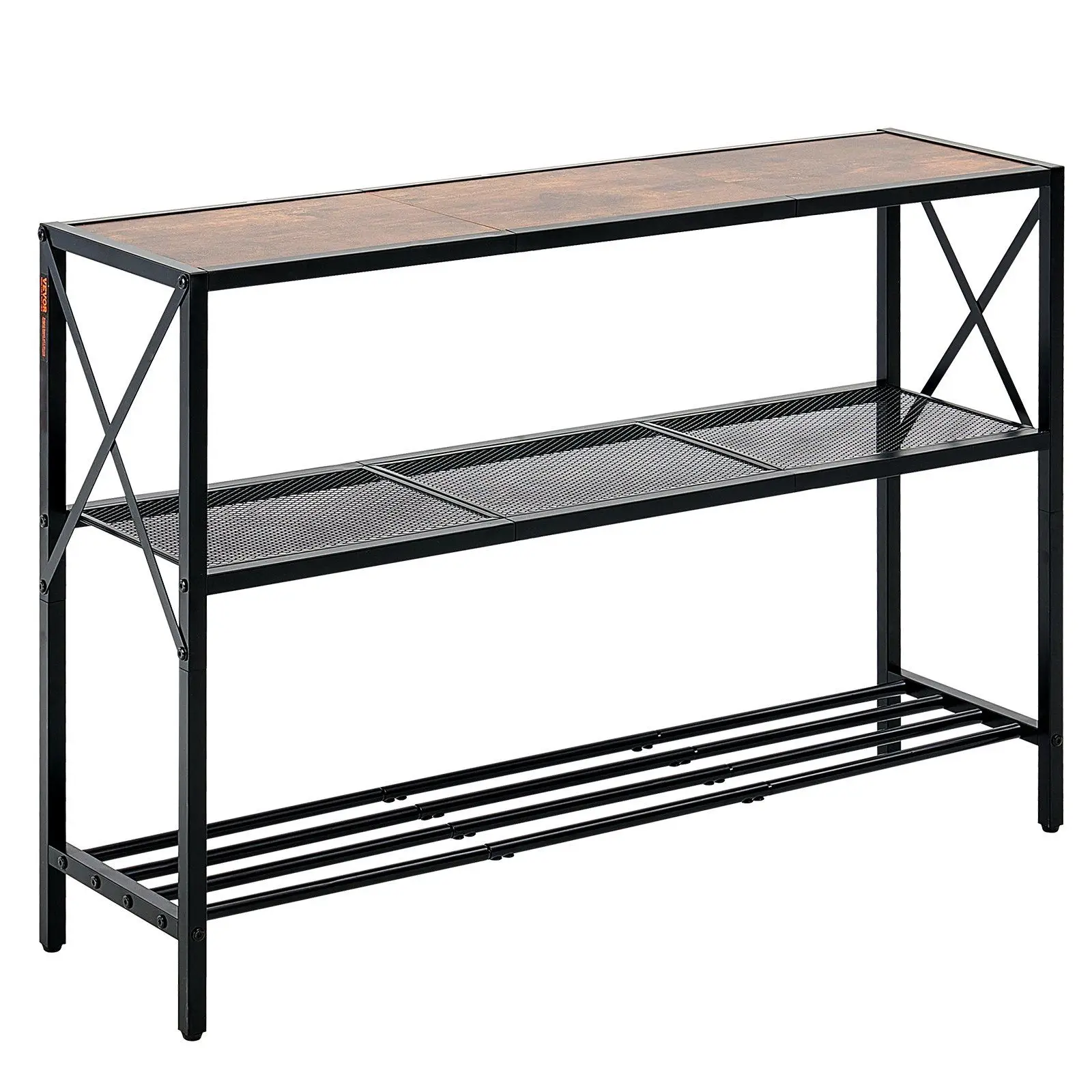 

Narrow Console Table, 41.7 Inch Entryway Table, 3-Tier Hallway Table, Sofa Table with Metal Frame, Console Tables for Entryway,