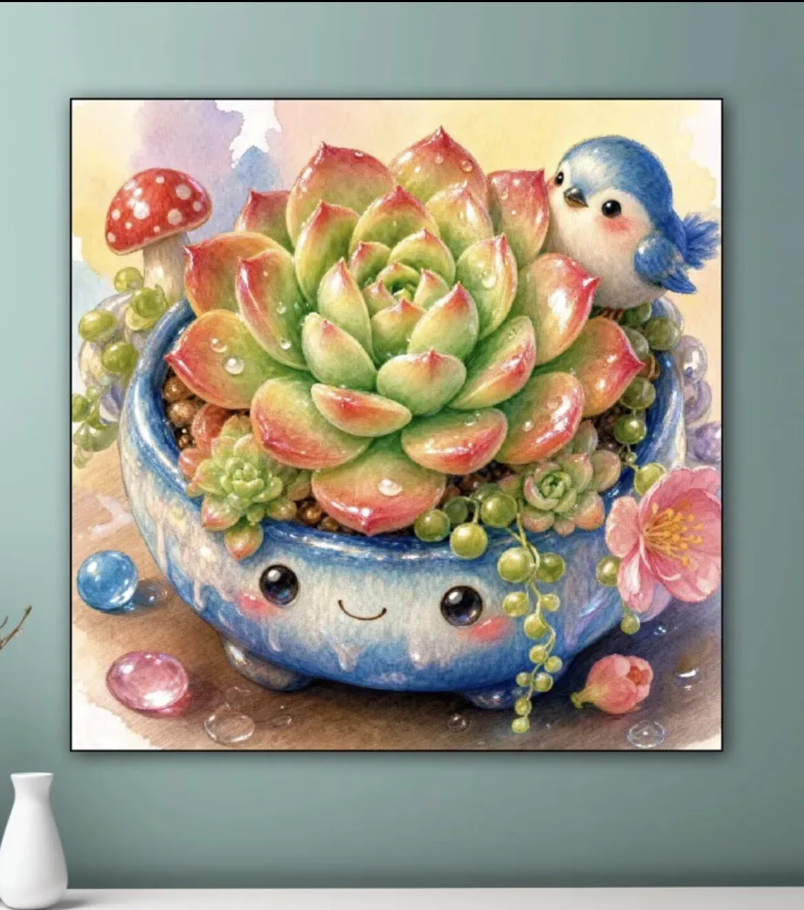 9ct 14ct Succulent bird Embroidery DIY Printed Kits Cross Stitch Needlework Sets With Needles Threads 77 Colors
