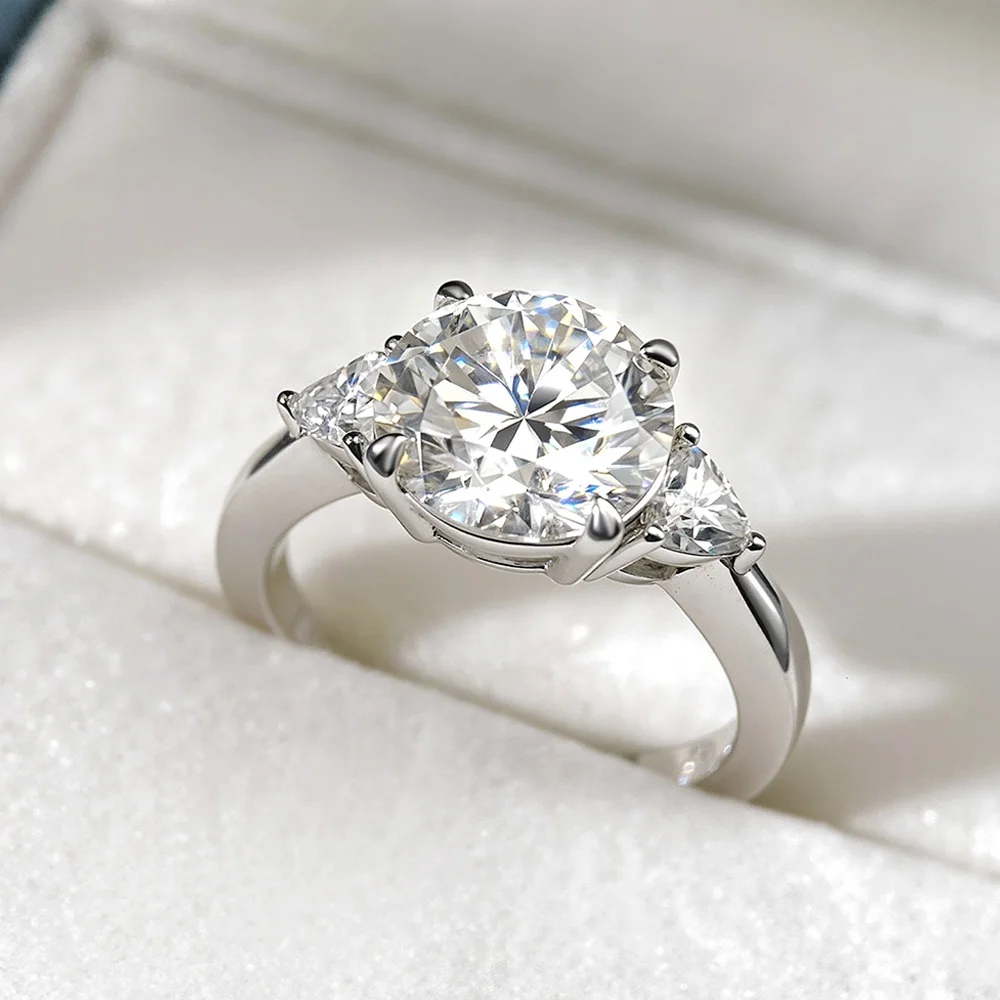 OEVAS 100% 925 Sterling Silver 4cttw D Color Moissanite Rings For Women Diamond Engagement Wedding Band Fine Jewelry Gifts view 3