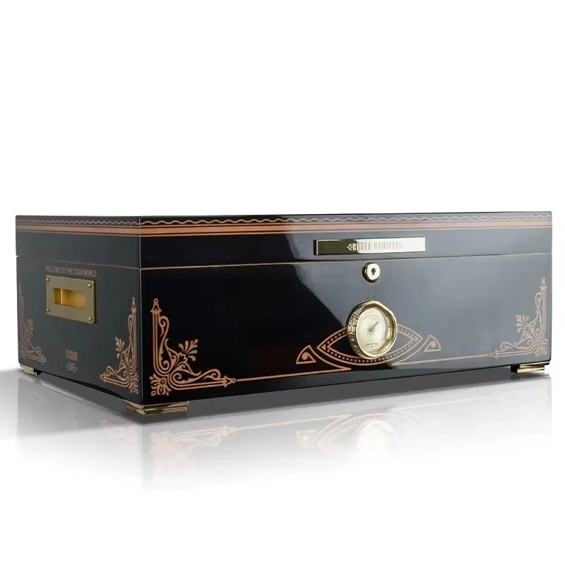 Cigar box with wooden paint surface, light luxury, Cuban professional constant humidity humidifier