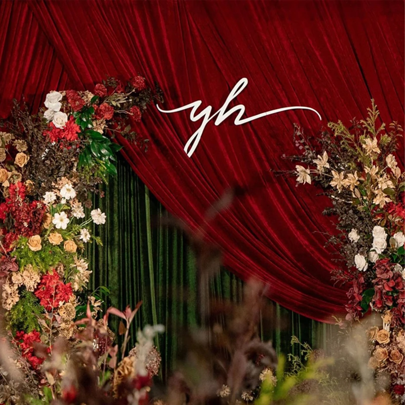 High Quality Rectangular Velvet Backdrop Decoration Drapes/Curtain for Wedding Events or Home Use
