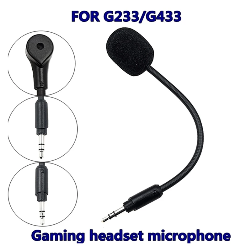 Zamienny mikrofon 3,5 mm Studio stereo dla Logitech G233 G433 e-sportowy zestaw słuchawkowy do gier słuchawki do gier Mic