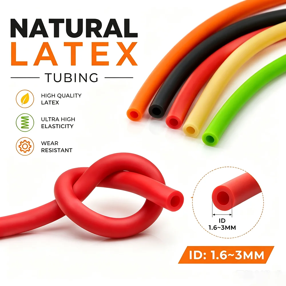 Natural Latex Hose ID1.6/1.7/1.8/2/3mm Wear resistant/tensile/pneumatic device connected to latex conveying pipe