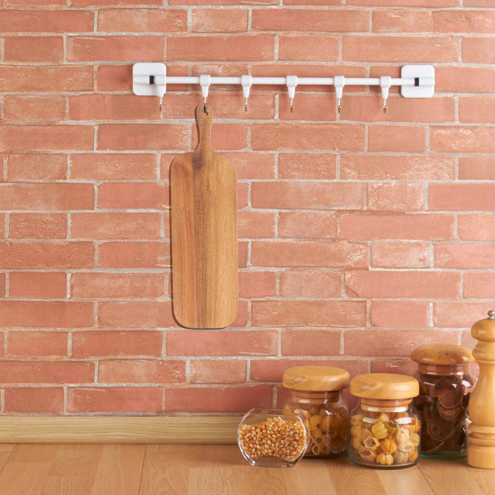 

Solid Wood Cutting Board 41x12x1 5cm Charcuterie Bread Cheese Long Handle Kitchen Smooth Surface Easy Clean Compact Size