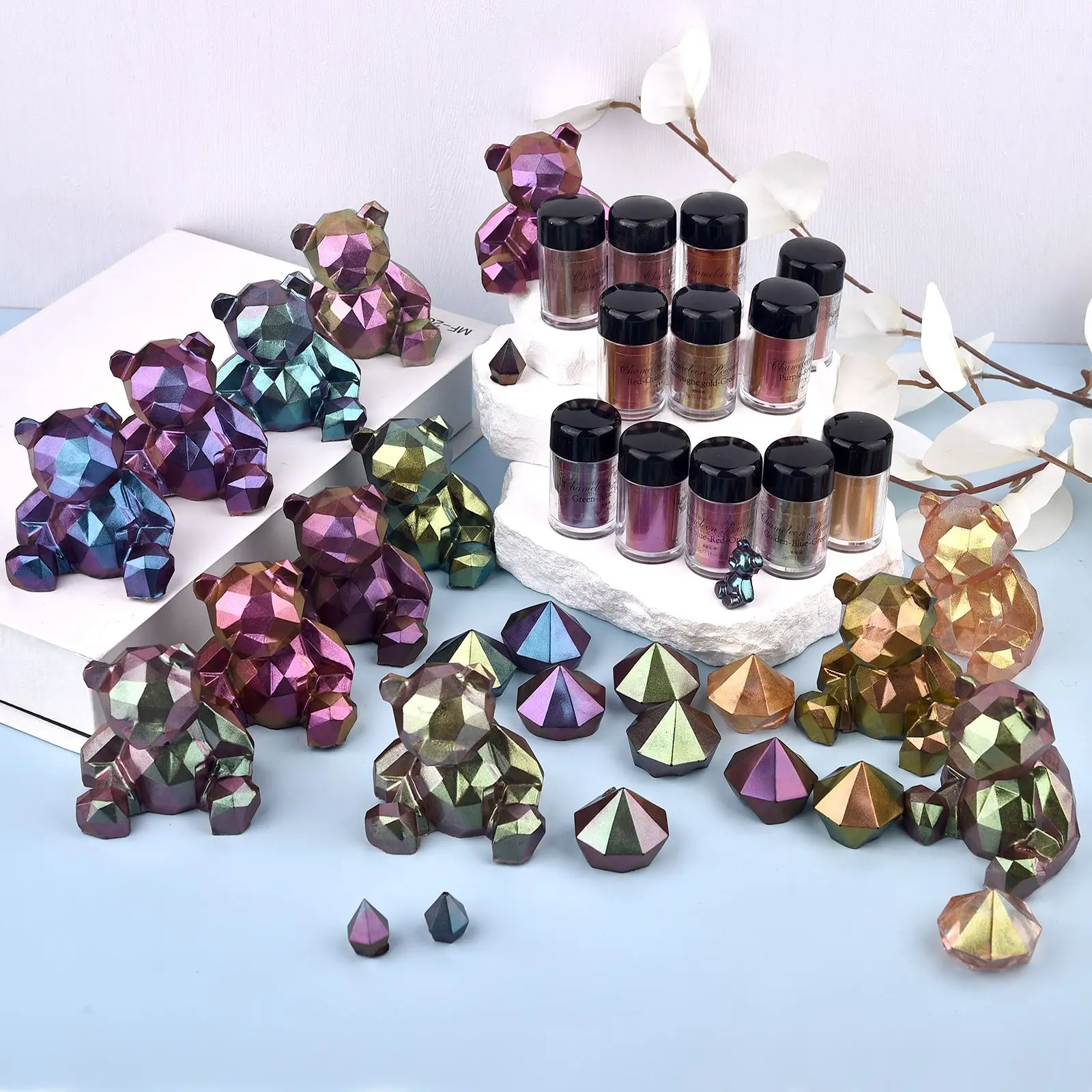 Chameleons Pigment Metallic Resin Pigments Epoxy Glitter Powder Mirror Chameleons Dye Magic Powder For Jewelry Making Supplies