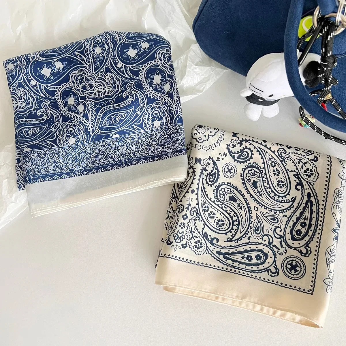 

Шарф с узором пейсли – весенний винтажный стиль, женский платок для головы и шеи, всесезонный аксессуар