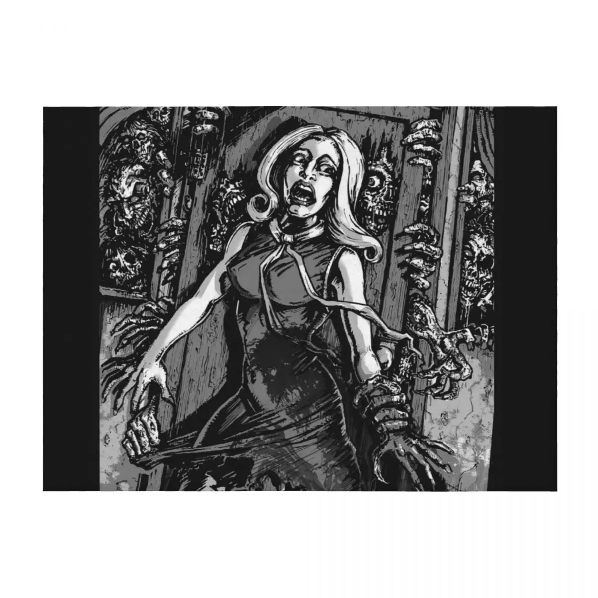 

House of Zombies Throw Blanket For Sofa Thin Designers Thin Retros Blankets