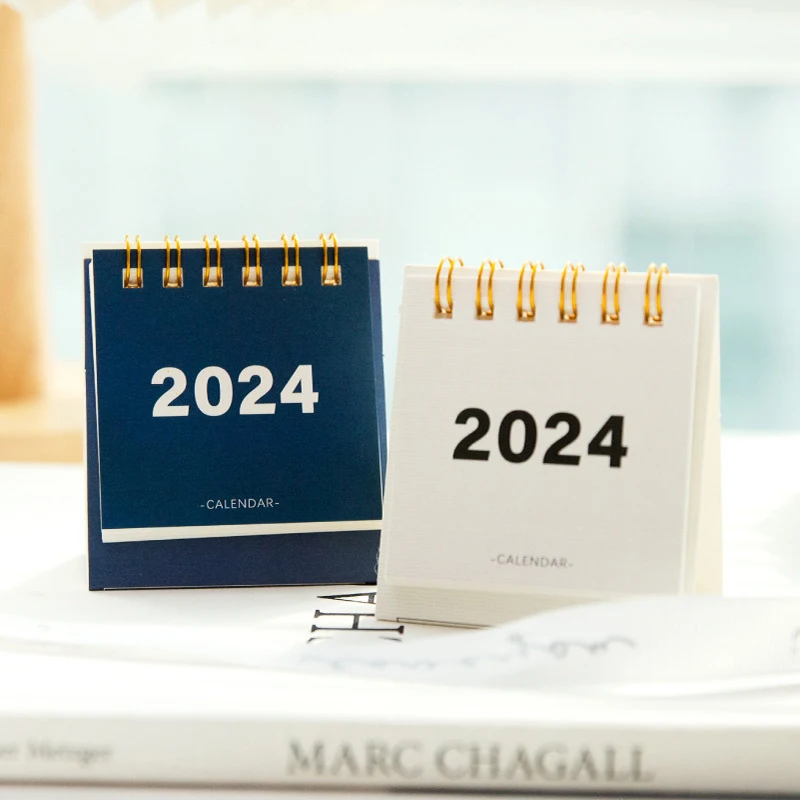 1Piece 2024 Mini Desk Calendar Simple Calendar Creative Calendar Self-disciplined Punching Plan Student Stationaries Accessories