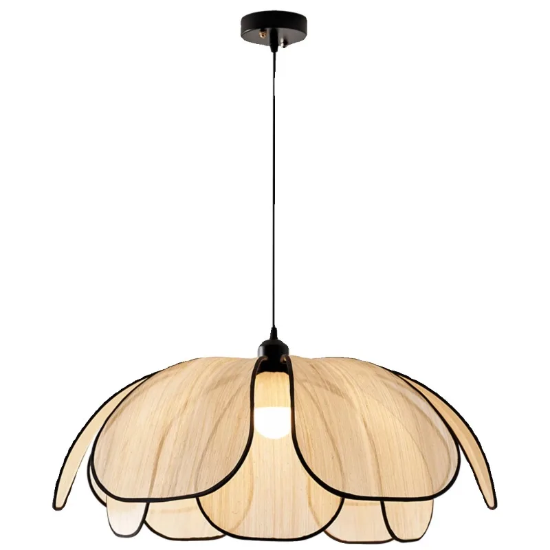 

French cream wind chandelier Nordic simple restaurant Chinese antique art high-end petal lamp