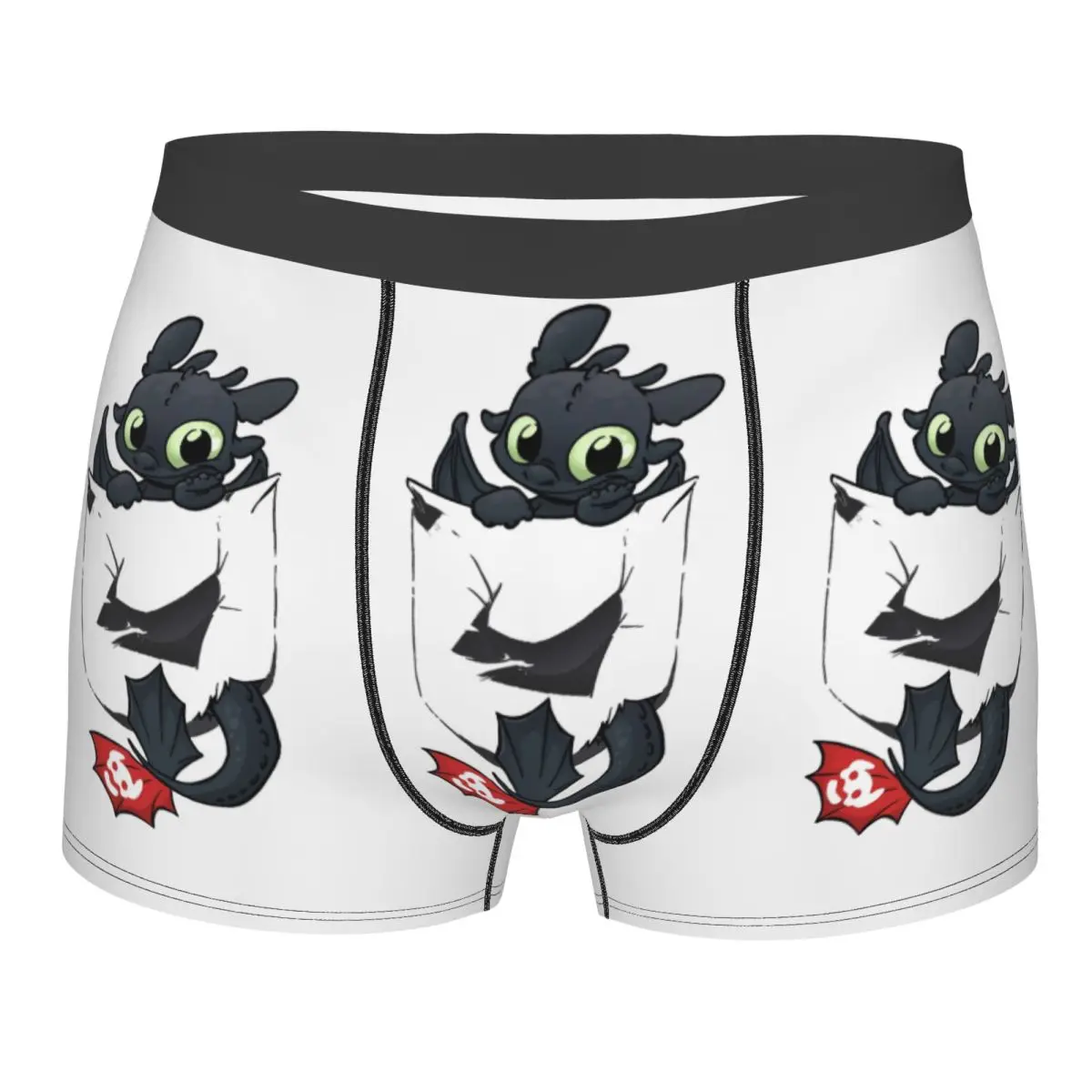 

Men's Pocket Toothless Bf9 HTTYD Boxer Shorts Panties Soft Underwear Homme Printed Underpants