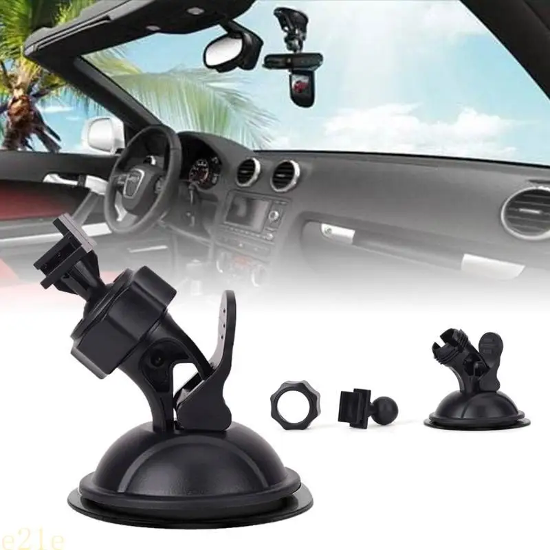 

E21E Car Suction Cup For Dash Holder Vehicle Video Recorder On Windshield DashBoard Mount With 5 Types Adapter 360 Degree