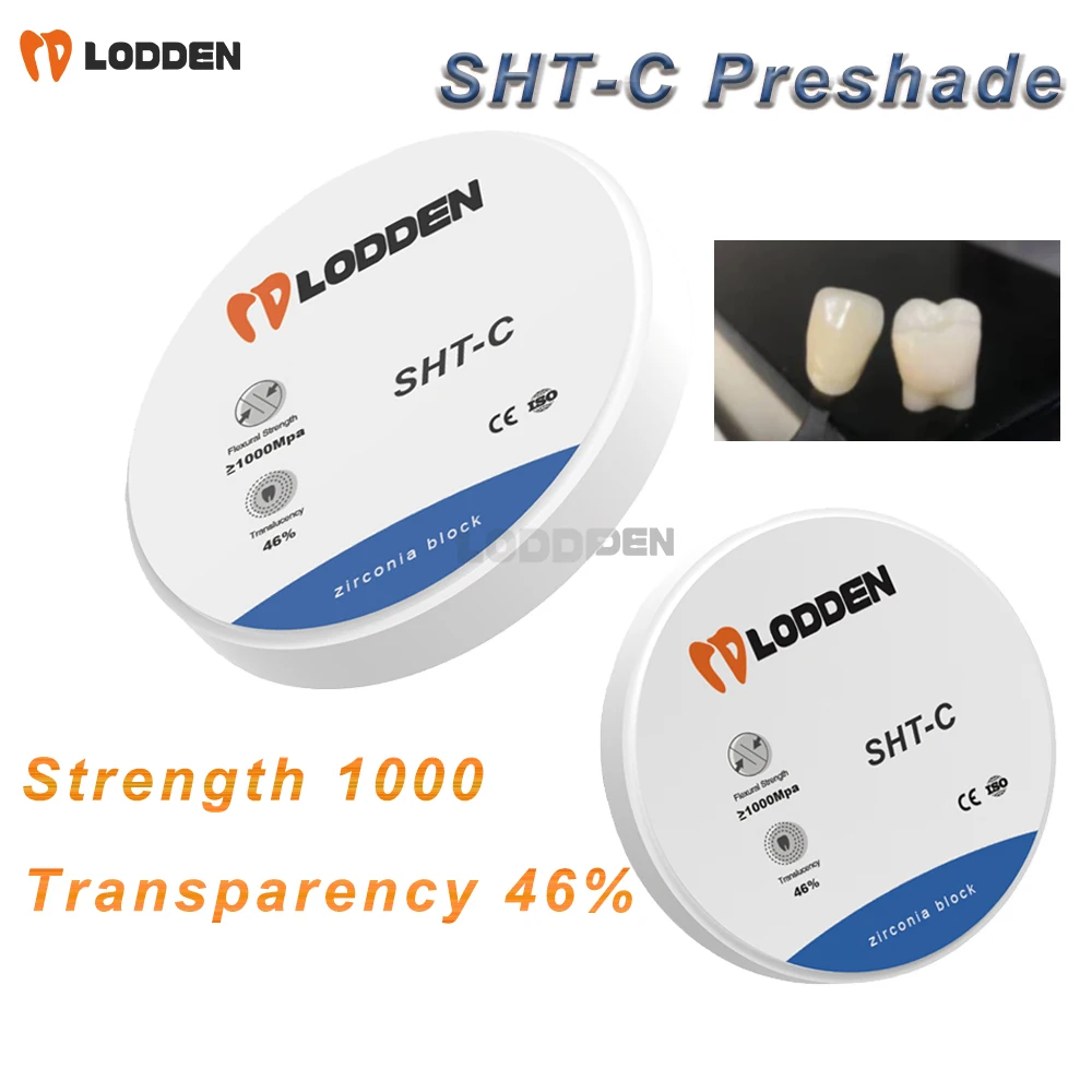 SHT-C Zirconia Block Super Transparent Color Preshaded Zirconium Blank Open System 98mm 10-30mm Thickness for Dental Lab CAD CAM