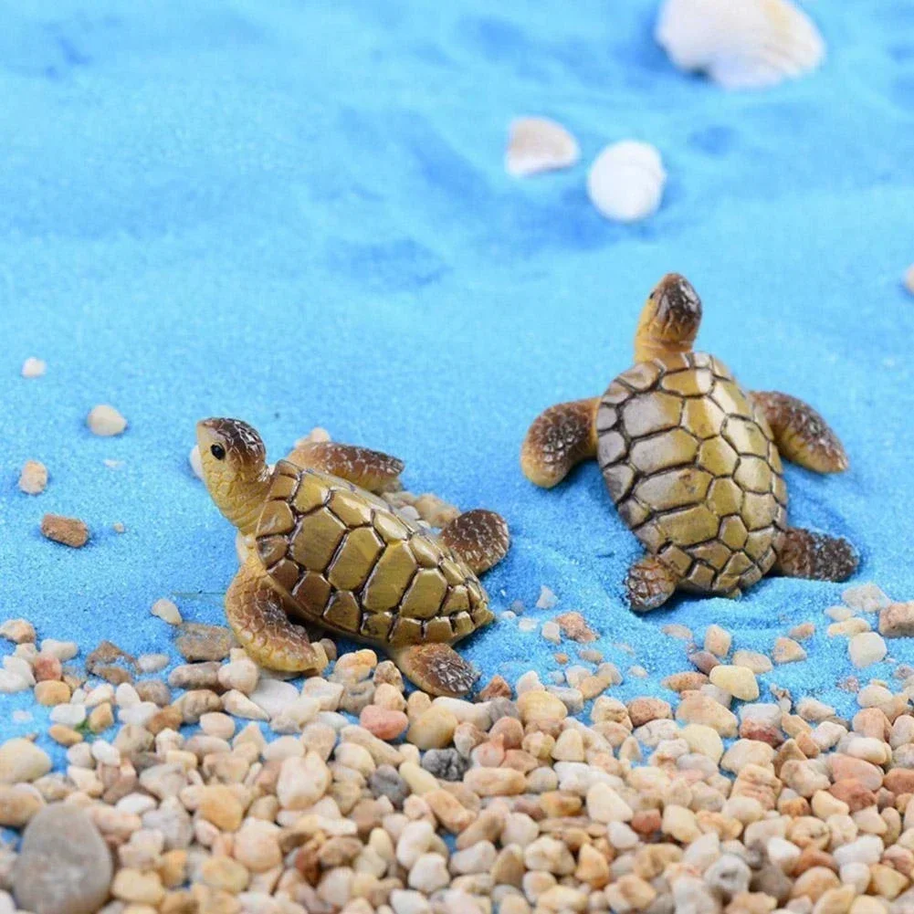 Mini modelo de tortuga marina, adornos de resina para acuario, pecera, decoración del paisaje del hogar, accesorios de diseño de mano de obra fina,