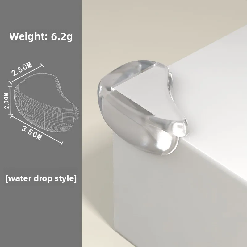 Protector de esquina de mesa de esquina anticolisión transparente, muebles de esquina de vidrio, cubierta protectora de esquina de silicona anticolisión