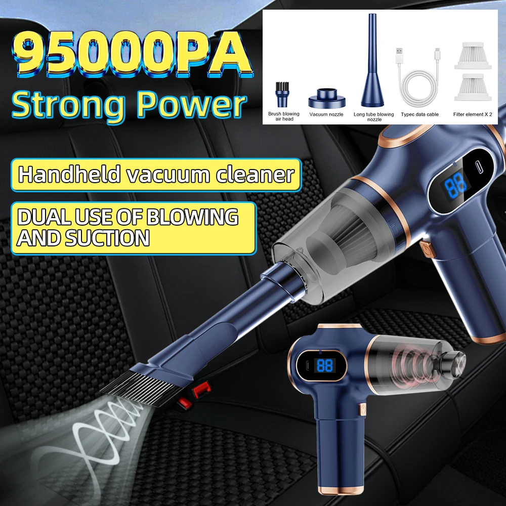 

95000PA Strong Power Wireless Auto Vacuum Cleaner Handheld Portable Vacuum Cleaner Household Dual Use Of Blowing And Suction