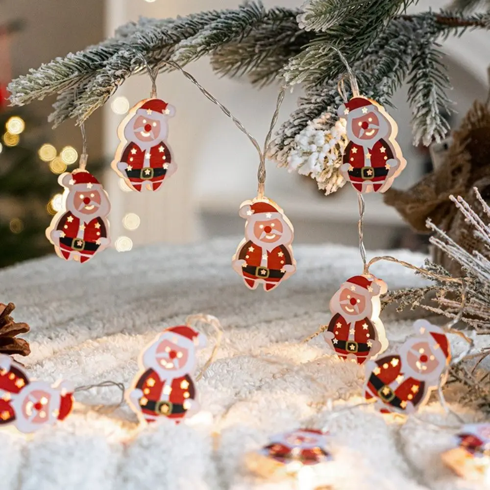 Cartoon Kerst LED Light String Elanden Vorm Kerstman Patroon Kerst Ornament String Light Ophangbare Sneeuwpop Figuur