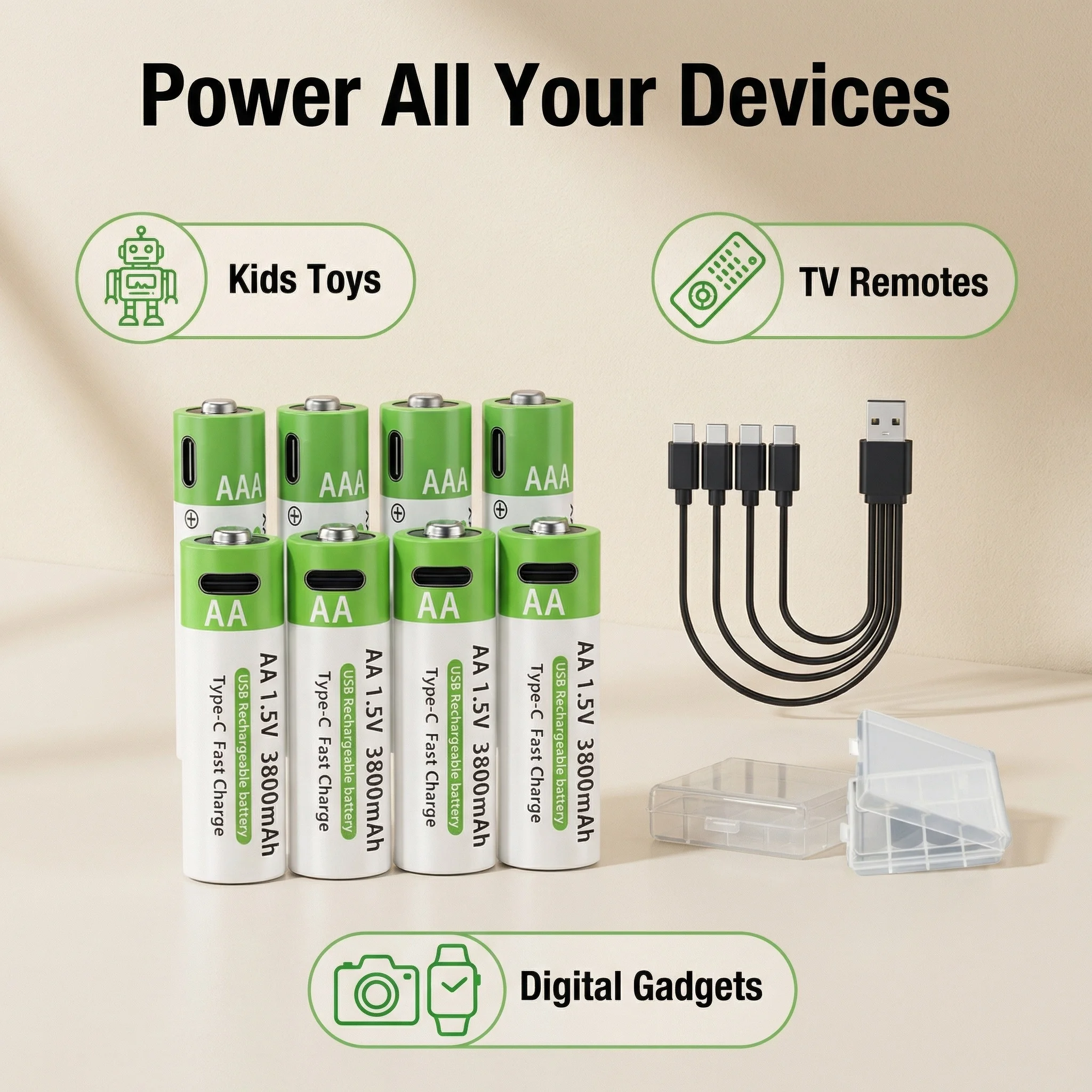 Pilas recargables Li-ion AA y AAA USB-C - imagen 5