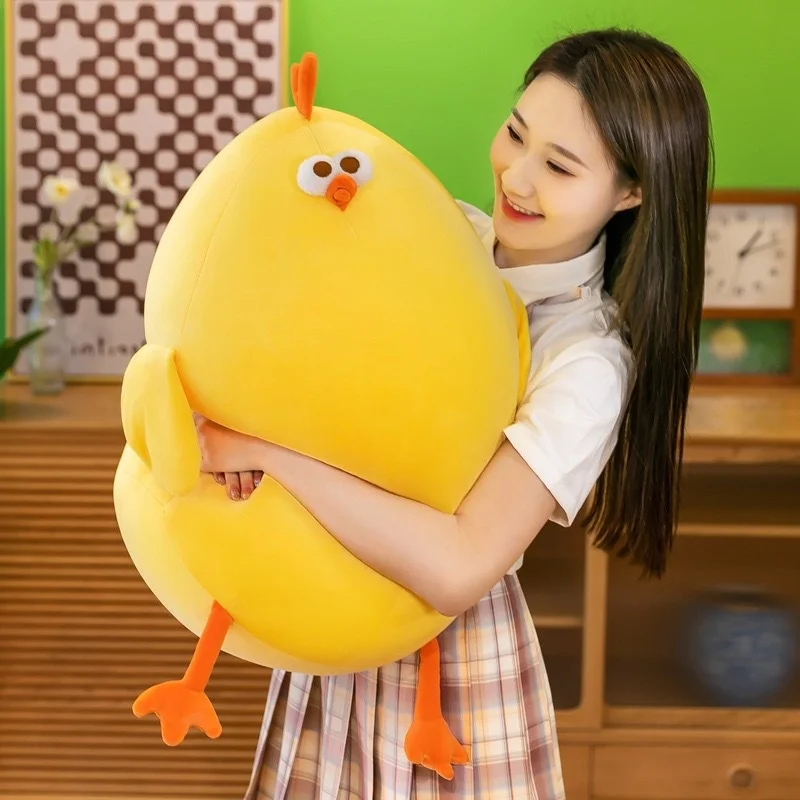 Chubby Chick Plush Toy Soft Stuffed Cartoon Chick Doll Throw Pillow Home Decor Comfortable Nap Cushion Gift For Women